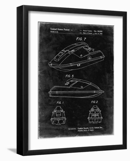 PP1077-Black Grunge Suzuki Wave Runner Patent Poster-Cole Borders-Framed Giclee Print