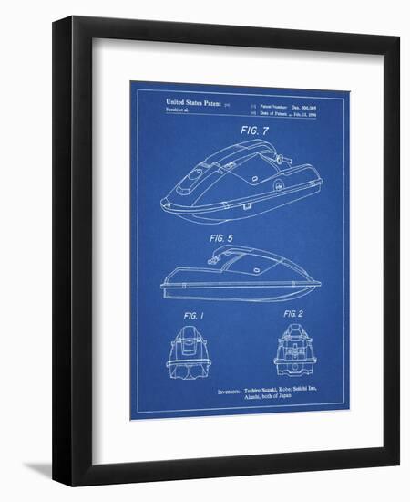 PP1077-Blueprint Suzuki Wave Runner Patent Poster-Cole Borders-Framed Premium Giclee Print