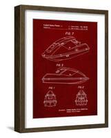 PP1077-Burgundy Suzuki Wave Runner Patent Poster-Cole Borders-Framed Giclee Print