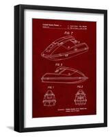 PP1077-Burgundy Suzuki Wave Runner Patent Poster-Cole Borders-Framed Giclee Print