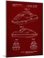 PP1077-Burgundy Suzuki Wave Runner Patent Poster-Cole Borders-Mounted Giclee Print