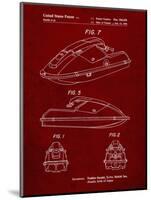 PP1077-Burgundy Suzuki Wave Runner Patent Poster-Cole Borders-Mounted Premium Giclee Print