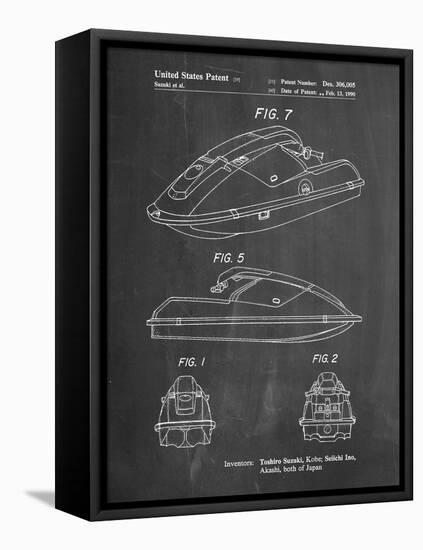 PP1077-Chalkboard Suzuki Wave Runner Patent Poster-Cole Borders-Framed Stretched Canvas