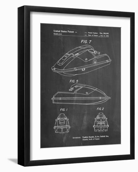 PP1077-Chalkboard Suzuki Wave Runner Patent Poster-Cole Borders-Framed Giclee Print