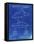 PP1077-Faded Blueprint Suzuki Wave Runner Patent Poster-Cole Borders-Framed Stretched Canvas