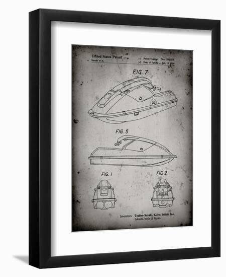 PP1077-Faded Grey Suzuki Wave Runner Patent Poster-Cole Borders-Framed Premium Giclee Print