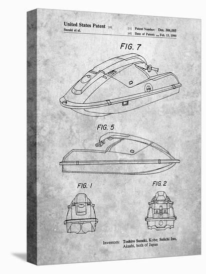 PP1077-Slate Suzuki Wave Runner Patent Poster-Cole Borders-Stretched Canvas