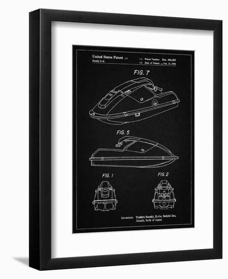 PP1077-Vintage Black Suzuki Wave Runner Patent Poster-Cole Borders-Framed Premium Giclee Print