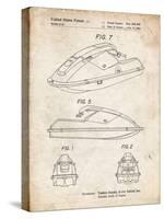 PP1077-Vintage Parchment Suzuki Wave Runner Patent Poster-Cole Borders-Stretched Canvas