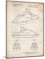 PP1077-Vintage Parchment Suzuki Wave Runner Patent Poster-Cole Borders-Mounted Giclee Print