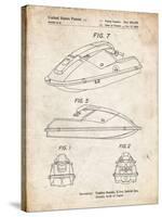 PP1077-Vintage Parchment Suzuki Wave Runner Patent Poster-Cole Borders-Stretched Canvas