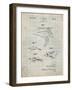 PP1079-Antique Grid Parchment Swim Fins Patent Poster-Cole Borders-Framed Giclee Print