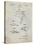 PP1079-Antique Grid Parchment Swim Fins Patent Poster-Cole Borders-Stretched Canvas