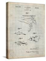 PP1079-Antique Grid Parchment Swim Fins Patent Poster-Cole Borders-Stretched Canvas