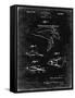 PP1079-Black Grunge Swim Fins Patent Poster-Cole Borders-Framed Stretched Canvas