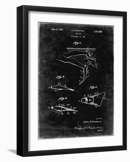 PP1079-Black Grunge Swim Fins Patent Poster-Cole Borders-Framed Giclee Print