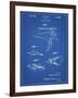 PP1079-Blueprint Swim Fins Patent Poster-Cole Borders-Framed Giclee Print