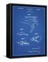 PP1079-Blueprint Swim Fins Patent Poster-Cole Borders-Framed Stretched Canvas