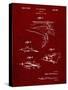 PP1079-Burgundy Swim Fins Patent Poster-Cole Borders-Stretched Canvas