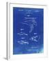 PP1079-Faded Blueprint Swim Fins Patent Poster-Cole Borders-Framed Giclee Print