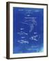 PP1079-Faded Blueprint Swim Fins Patent Poster-Cole Borders-Framed Giclee Print