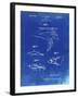 PP1079-Faded Blueprint Swim Fins Patent Poster-Cole Borders-Framed Giclee Print