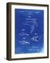 PP1079-Faded Blueprint Swim Fins Patent Poster-Cole Borders-Framed Giclee Print