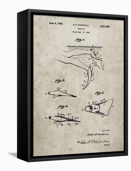 PP1079-Sandstone Swim Fins Patent Poster-Cole Borders-Framed Stretched Canvas