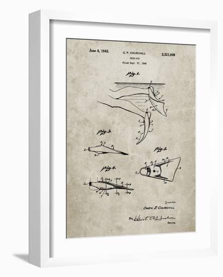 PP1079-Sandstone Swim Fins Patent Poster-Cole Borders-Framed Giclee Print