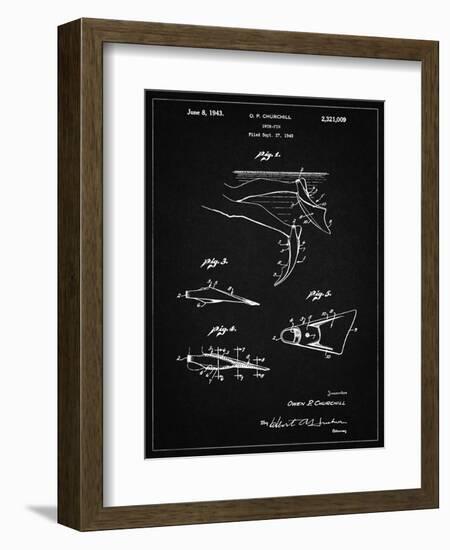 PP1079-Vintage Black Swim Fins Patent Poster-Cole Borders-Framed Giclee Print