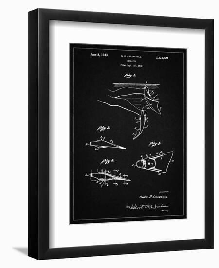 PP1079-Vintage Black Swim Fins Patent Poster-Cole Borders-Framed Giclee Print