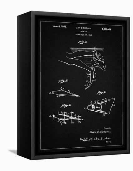 PP1079-Vintage Black Swim Fins Patent Poster-Cole Borders-Framed Stretched Canvas