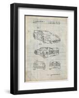 PP108-Antique Grid Parchment Ferrari 1990 F40 Patent Poster-Cole Borders-Framed Premium Giclee Print