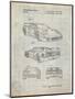 PP108-Antique Grid Parchment Ferrari 1990 F40 Patent Poster-Cole Borders-Mounted Premium Giclee Print