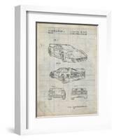 PP108-Antique Grid Parchment Ferrari 1990 F40 Patent Poster-Cole Borders-Framed Giclee Print