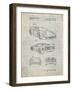 PP108-Antique Grid Parchment Ferrari 1990 F40 Patent Poster-Cole Borders-Framed Giclee Print