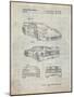 PP108-Antique Grid Parchment Ferrari 1990 F40 Patent Poster-Cole Borders-Mounted Giclee Print