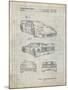 PP108-Antique Grid Parchment Ferrari 1990 F40 Patent Poster-Cole Borders-Mounted Giclee Print