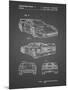 PP108-Black Grid Ferrari 1990 F40 Patent Poster-Cole Borders-Mounted Art Print