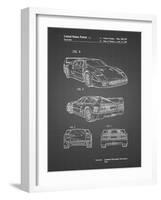 PP108-Black Grid Ferrari 1990 F40 Patent Poster-Cole Borders-Framed Art Print