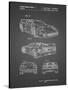 PP108-Black Grid Ferrari 1990 F40 Patent Poster-Cole Borders-Stretched Canvas