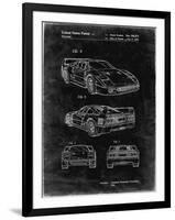 PP108-Black Grunge Ferrari 1990 F40 Patent Poster-Cole Borders-Framed Giclee Print