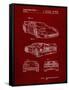 PP108-Burgundy Ferrari 1990 F40 Patent Poster-Cole Borders-Framed Stretched Canvas