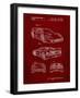 PP108-Burgundy Ferrari 1990 F40 Patent Poster-Cole Borders-Framed Giclee Print