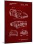 PP108-Burgundy Ferrari 1990 F40 Patent Poster-Cole Borders-Mounted Giclee Print