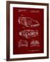 PP108-Burgundy Ferrari 1990 F40 Patent Poster-Cole Borders-Framed Giclee Print