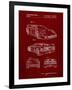 PP108-Burgundy Ferrari 1990 F40 Patent Poster-Cole Borders-Framed Giclee Print