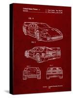 PP108-Burgundy Ferrari 1990 F40 Patent Poster-Cole Borders-Stretched Canvas