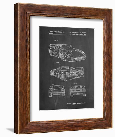 PP108-Chalkboard Ferrari 1990 F40 Patent Poster-Cole Borders-Framed Giclee Print