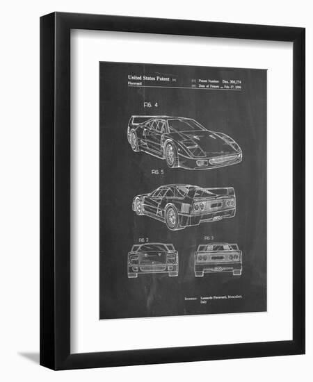 PP108-Chalkboard Ferrari 1990 F40 Patent Poster-Cole Borders-Framed Giclee Print